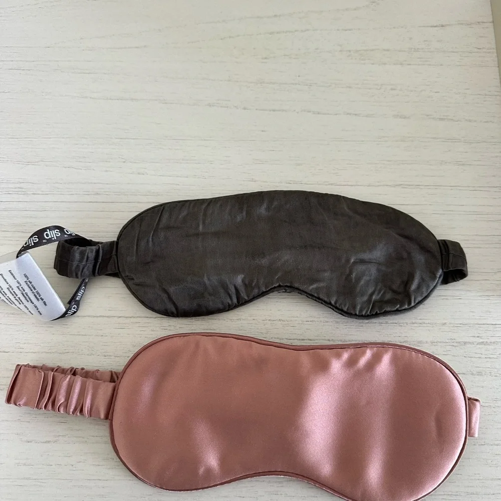 slip Satin Sleep Mask Duo - Charcoal and Blush